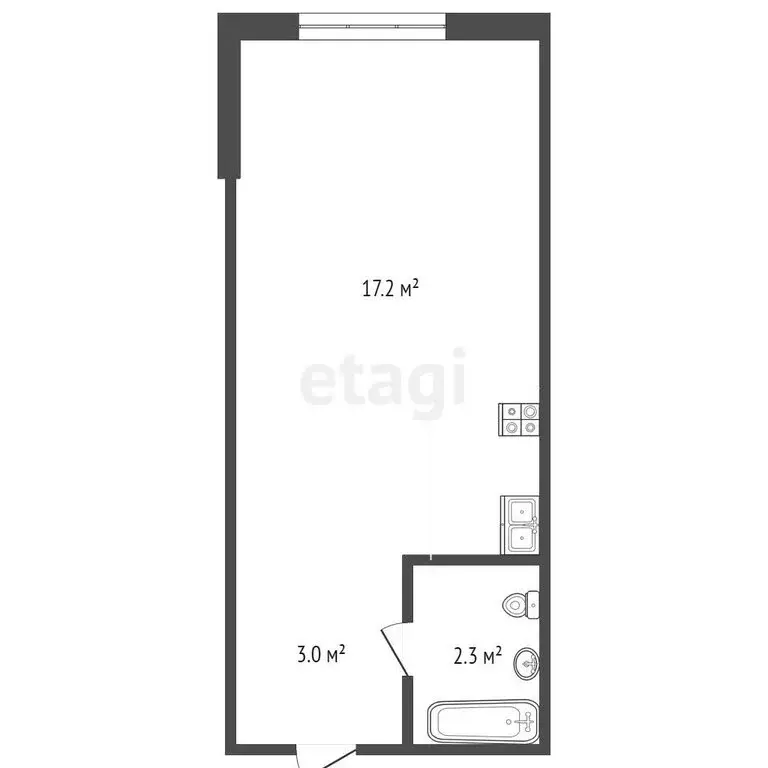 Квартира-студия: Кемерово, Московский проспект, 23 (22.5 м) - Фото 0