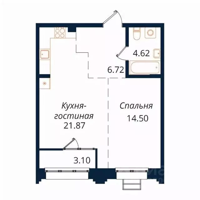 1-к кв. Иркутская область, Иркутск Байкальская ул., 246Б (50.1 м) - Фото 1