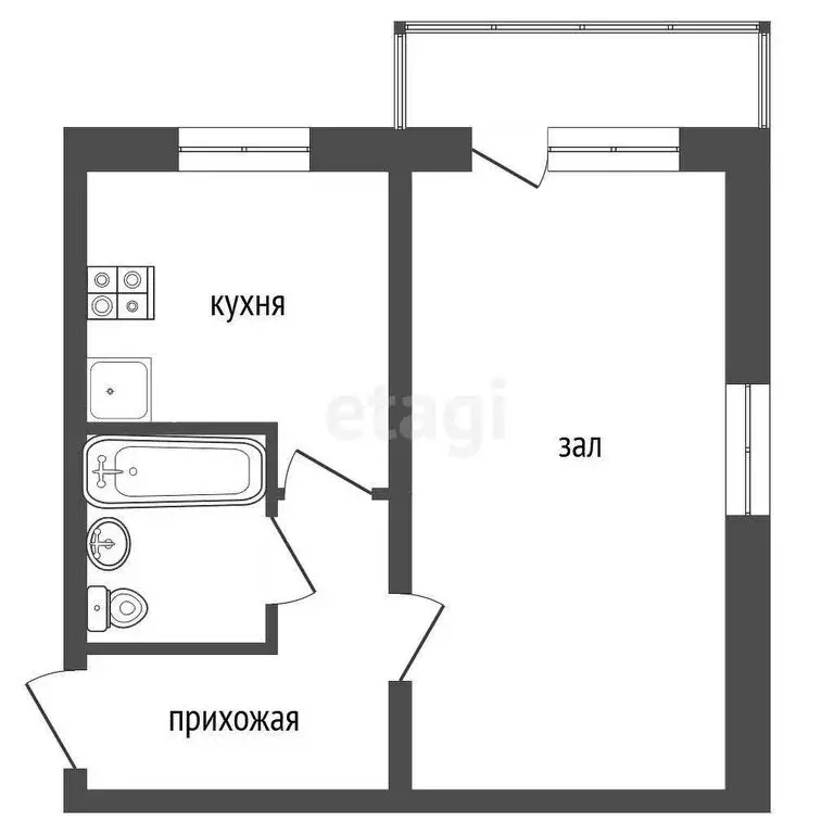 1-комнатная квартира: Тобольск, микрорайон Иртышский, 10 (34.6 м) - Фото 0