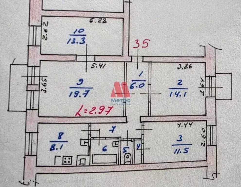 4-к кв. Ярославская область, Ярославль ул. Рыкачева, 4/7 (80.9 м) - Фото 1