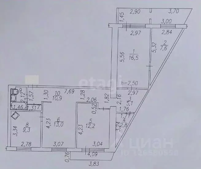 4-к кв. Кемеровская область, Новокузнецк ул. Филиппова, 14 (81.1 м) - Фото 2