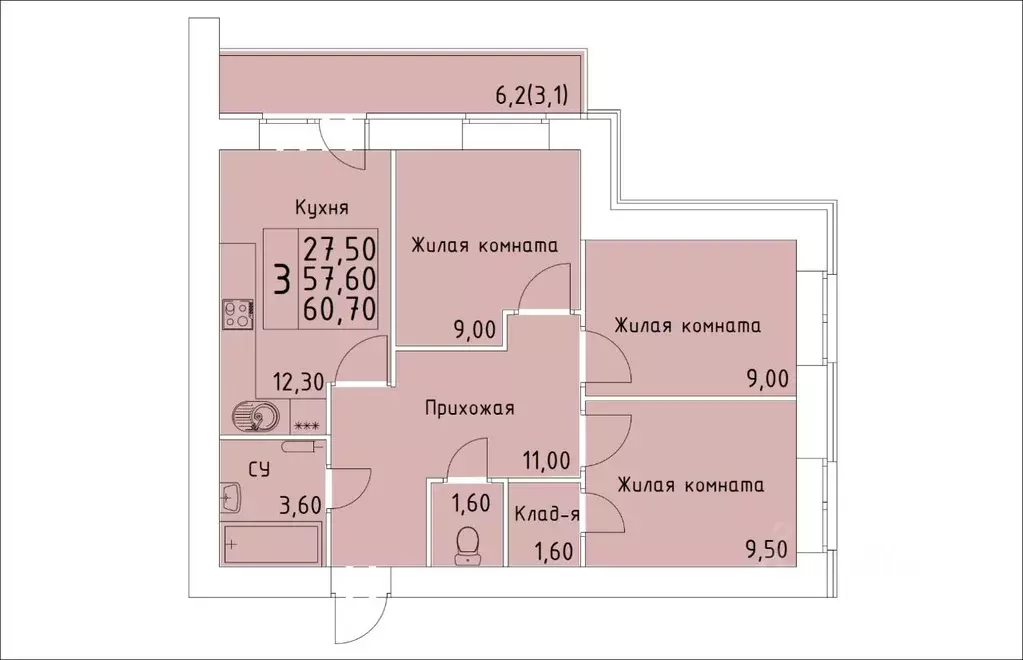 3-к кв. Кировская область, Киров ул. Красной Звезды (60.7 м) - Фото 0