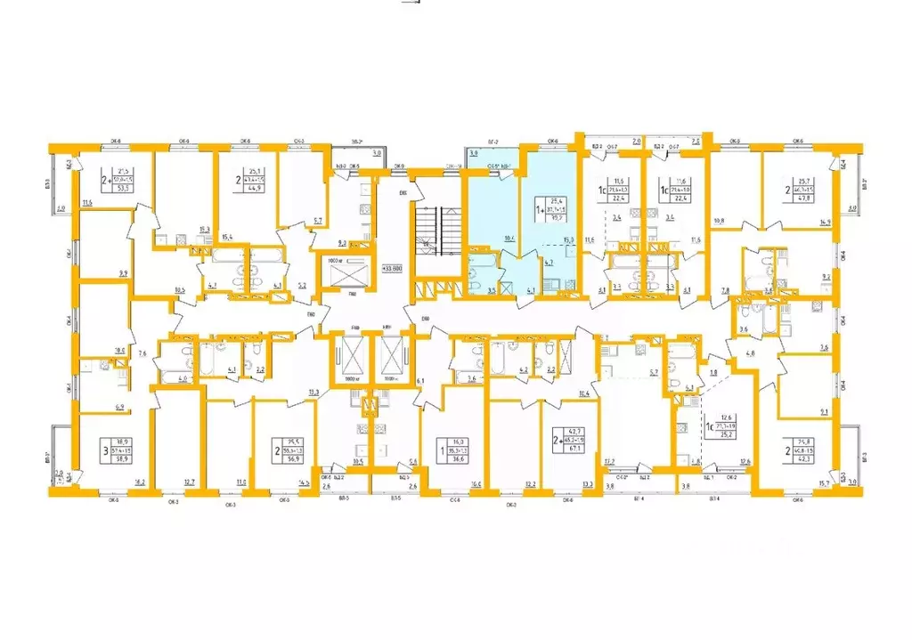 1-к кв. Башкортостан, Уфа Инорс-4Б мкр, Акварель жилой комплекс (38.9 ... - Фото 2