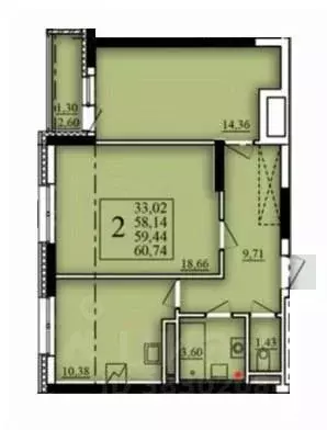 2-к кв. Башкортостан, Уфа Затон-Восточный жилрайон, Паруса жилой ... - Фото 1