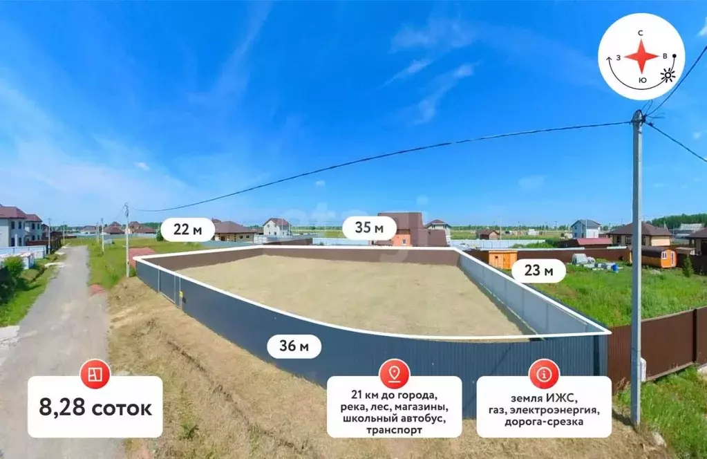 Участок в Тюменская область, Тюменский муниципальный округ, д. Ушакова ... - Фото 1