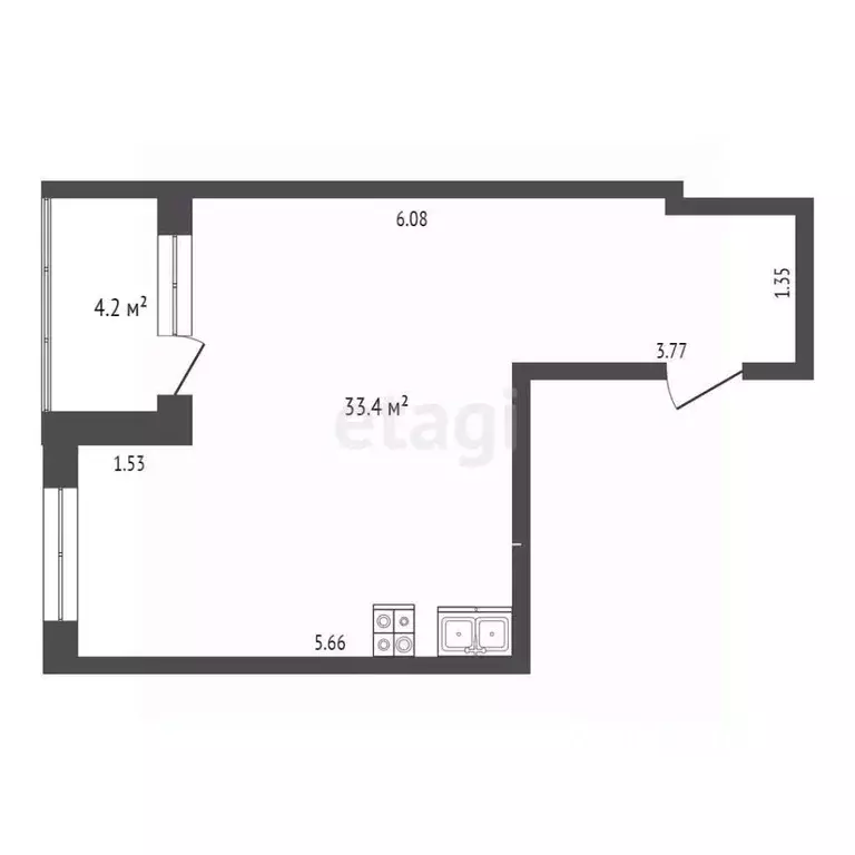 2-к кв. Крым, Ялта ул. Дражинского, 48 (46.6 м) - Фото 1