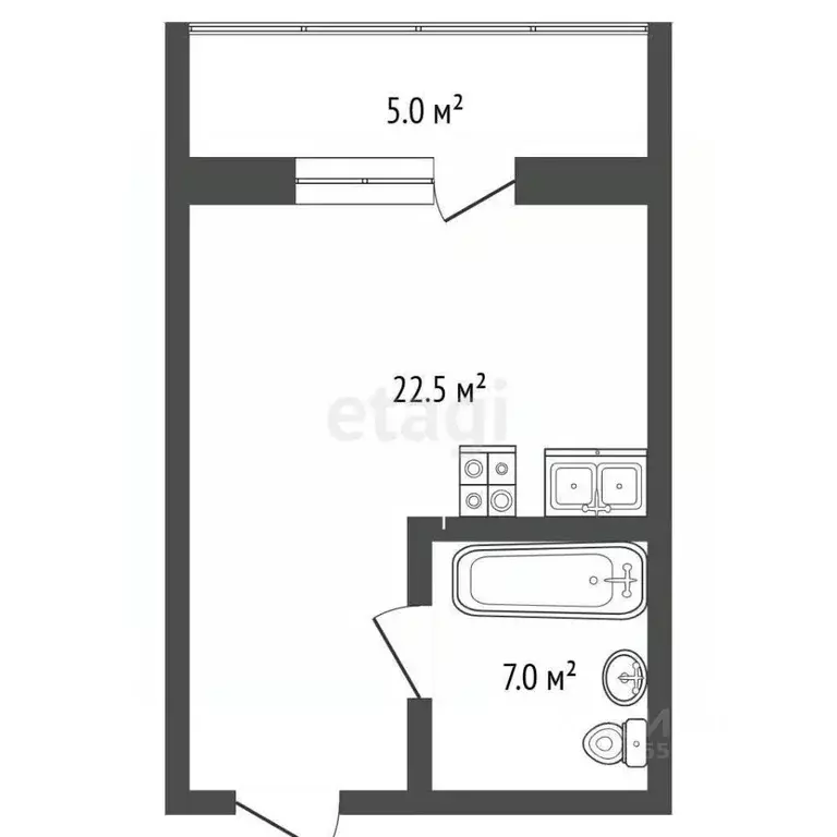 Студия Самарская область, Самара просека 5-я, 135 (35.0 м) - Фото 2