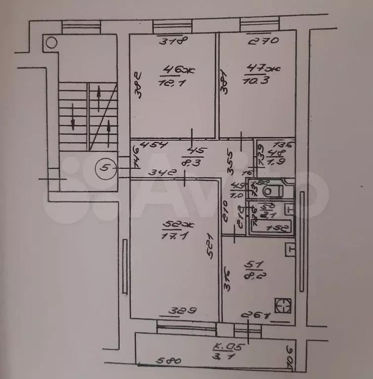 3-к. квартира, 65 м, 5/5 эт. - Фото 0