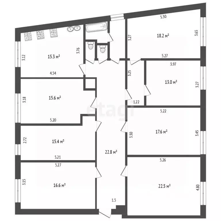 Свободной планировки кв. Москва Новая Басманная ул., 12С2 (168.0 м) - Фото 2