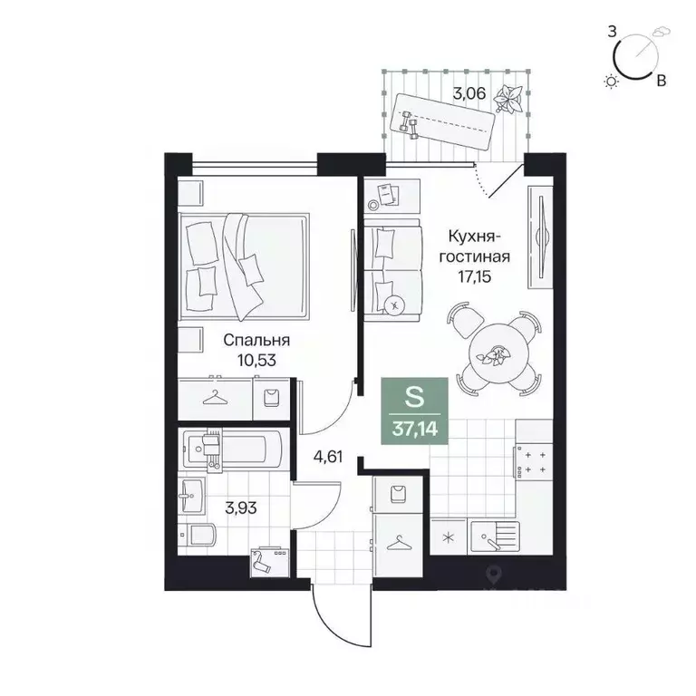 1-к кв. Волгоградская область, Волгоград просп. Имени В.И. Ленина, 59Г ... - Фото 1