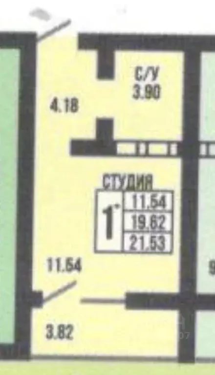 Студия Оренбургская область, Оренбург просп. Победы, 149/3 (21.53 м) - Фото 2