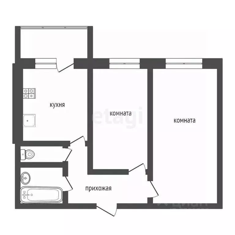 2-к кв. Тульская область, Щекино ул. Энергетиков, 2Б (49.0 м) - Фото 1