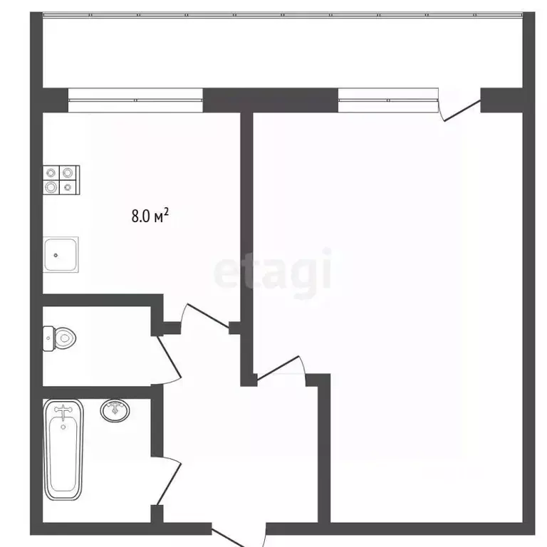 1-к кв. Тюменская область, Тюмень Минская ул., 5 (30.0 м) - Фото 2
