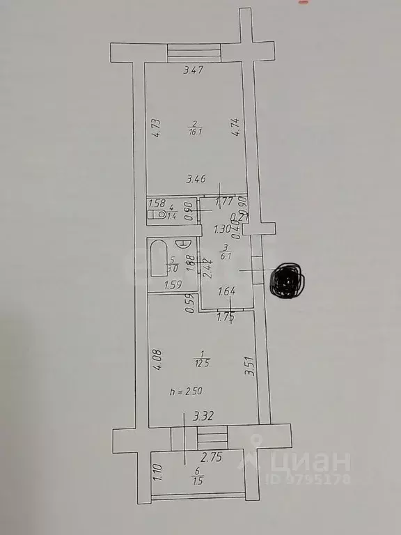 1-к кв. Татарстан, Казань ул. Можайского, 11 (39.1 м) - Фото 2