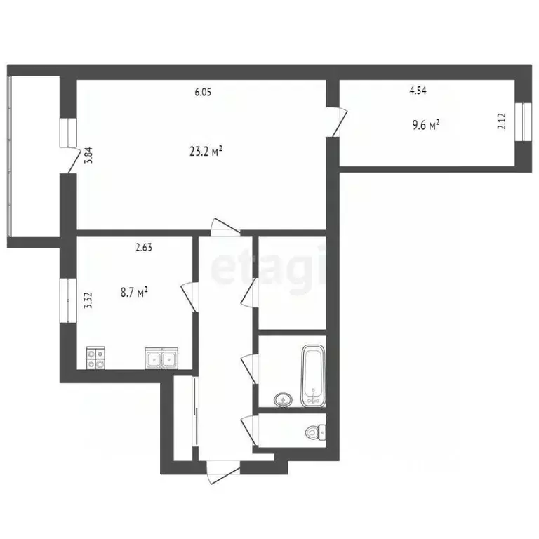 2-к кв. Вологодская область, Вологодский муниципальный округ, пос. ... - Фото 2