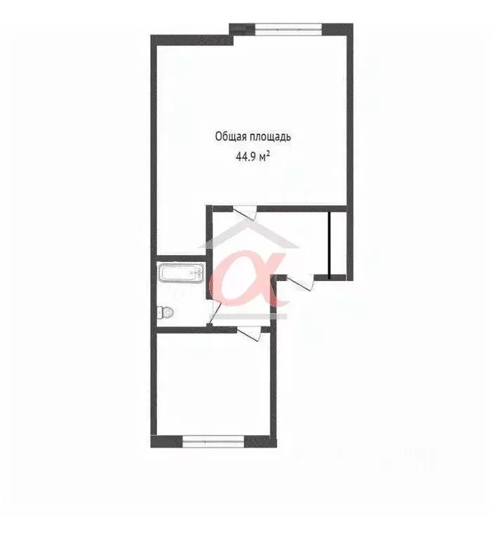 1-к кв. Кемеровская область, Кемерово Космическая ул., 6 (44.9 м) - Фото 2