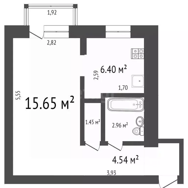 1-к кв. Ульяновская область, Ульяновск ул. Ефремова, 47 (31.6 м) - Фото 2