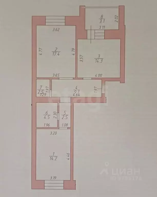 2-к кв. Татарстан, Казань ул. Сибгата Хакима, 35 (64.5 м) - Фото 2
