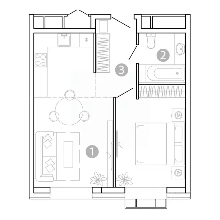 1-к кв. Забайкальский край, Чита 1-я Коллективная ул., 6 СТР (43.0 м) - Фото 1