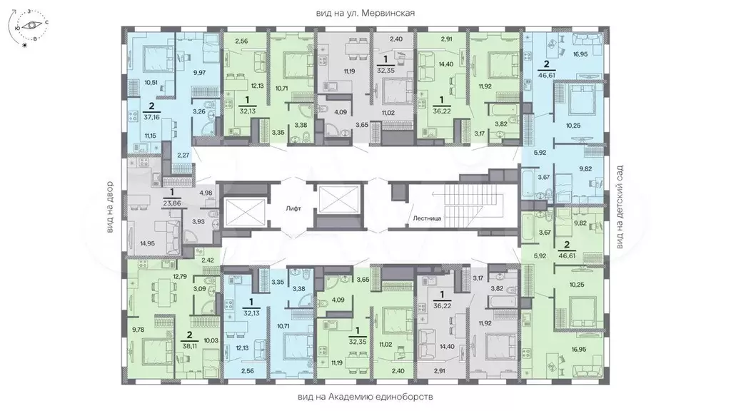 1-к. квартира, 32,1 м, 22/25 эт. - Фото 1