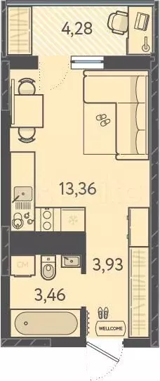 Квартира-студия, 22 м, 7/18 эт. - Фото 0