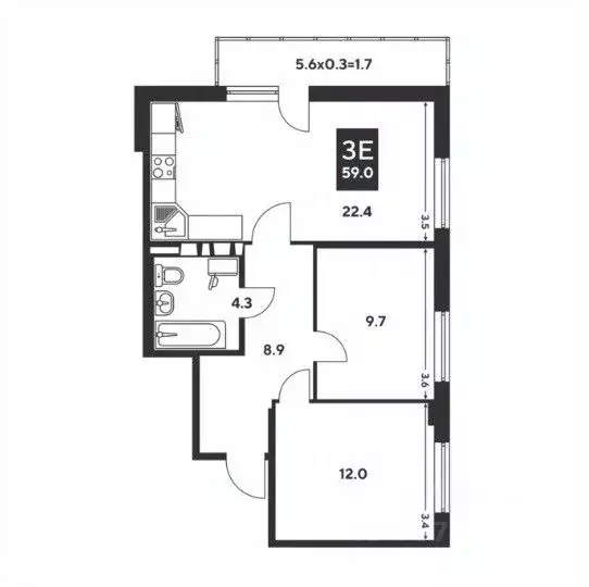 2-к кв. Краснодарский край, Краснодар ул. Им. Мурата Ахеджака, 12к9 ... - Фото 0