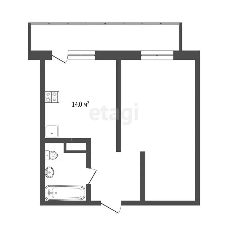1-комнатная квартира: Тюмень, Велижанская улица, 66к1 (34 м) - Фото 1