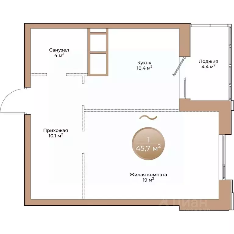 1-к кв. Красноярский край, Красноярск ул. Партизана Железняка (45.7 м) - Фото 1