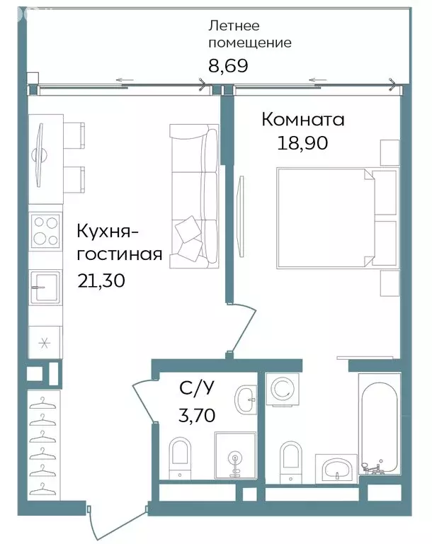 2-комнатная квартира: Республика Крым, Саки (52.59 м) - Фото 1
