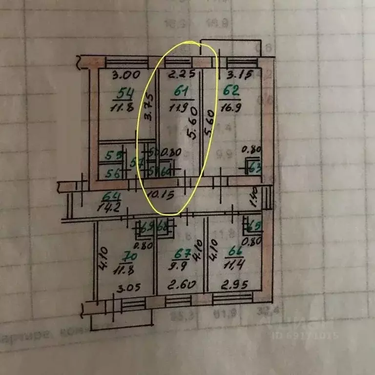 Комната Орловская область, Орел пер. Матроса Силякова, 5 (12.0 м) - Фото 1