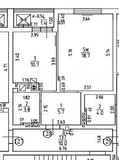 1-к. квартира, 41,7 м, 7/9 эт. - Фото 1