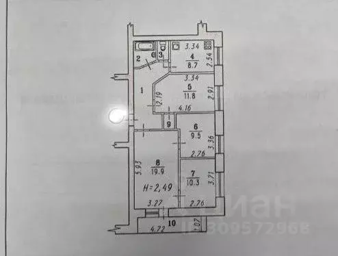 4-к кв. Омская область, Омск ул. Масленникова, 179 (78.4 м) - Фото 1