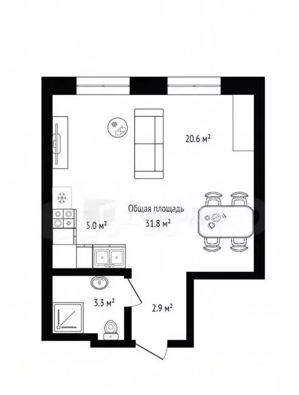 Квартира-студия: посёлок Октябрьский, жилой комплекс Альпийский ... - Фото 1