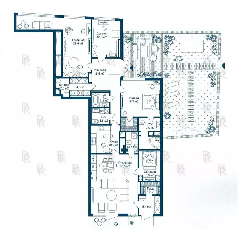 5-комнатная квартира: Москва, улица Малая Ордынка, 19 (203 м) - Фото 0