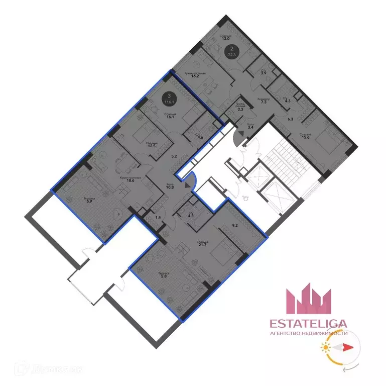 Продаётся 6-к квартира, 189 м - Фото 0