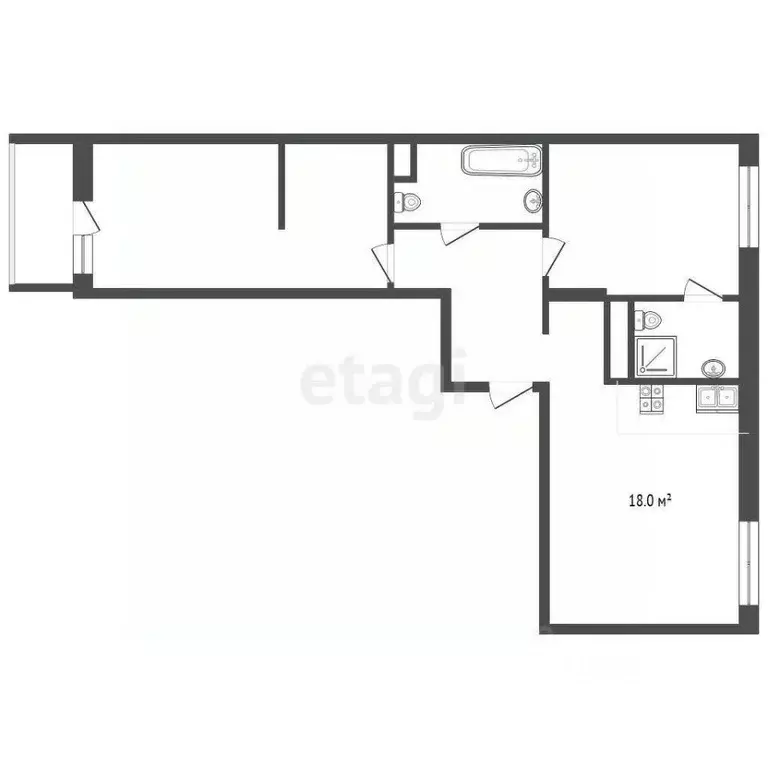 2-к кв. Тюменская область, Тюменский муниципальный округ, д. Патрушева ... - Фото 2
