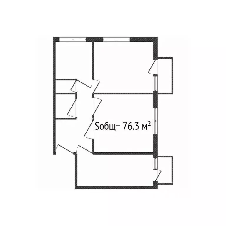 3-к кв. Брянская область, Брянск ул. Пушкина, 28 (76.3 м) - Фото 2