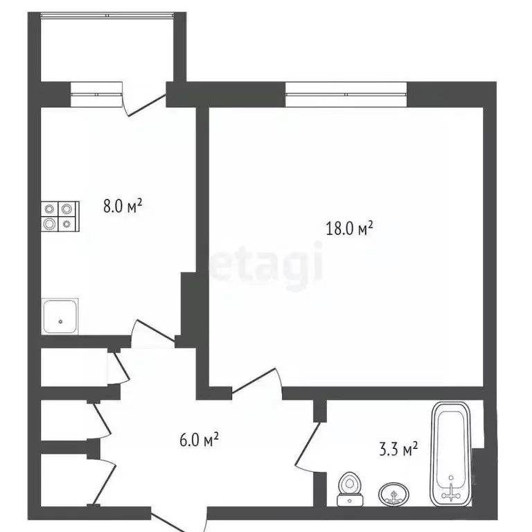 1-к кв. Ямало-Ненецкий АО, Новый Уренгой Восточный мкр, 6/4 (38.1 м) - Фото 0