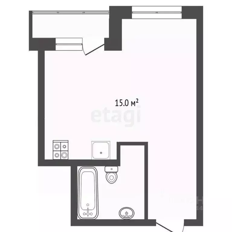 Студия Тюменская область, Тюмень ул. Вице-адмирала Воронцова, 9 (34.4 ... - Фото 2