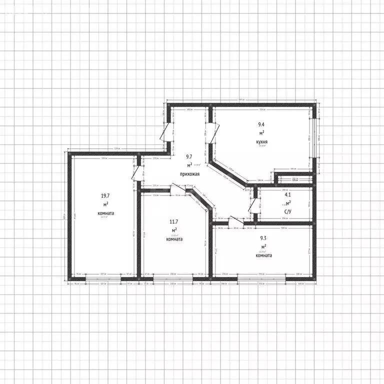 3-комнатная квартира: посёлок городского типа Яблоновский, улица ... - Фото 1