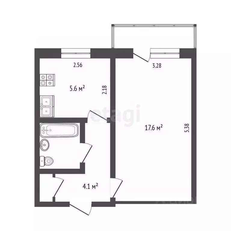 1-к кв. Вологодская область, Вологда Воркутинская ул., 2 (31.0 м) - Фото 2