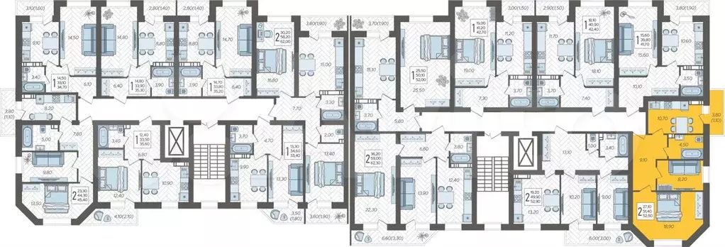 2-к. квартира, 52,5 м, 6/6 эт. - Фото 1