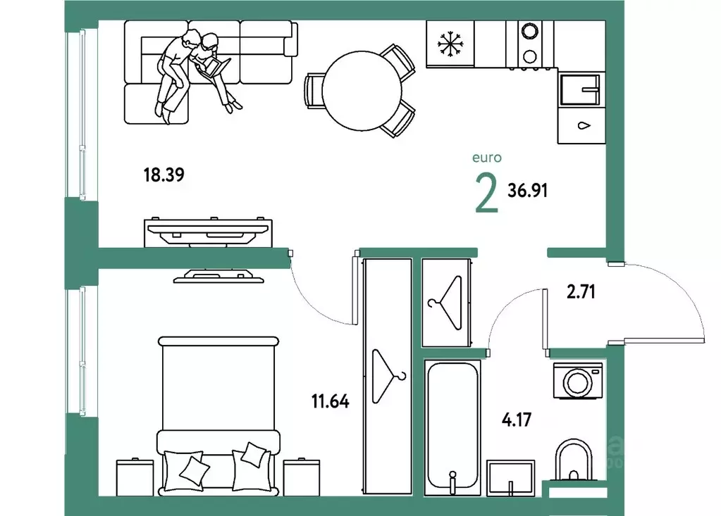 2-к кв. Свердловская область, Екатеринбург муниципальное образование, ... - Фото 1