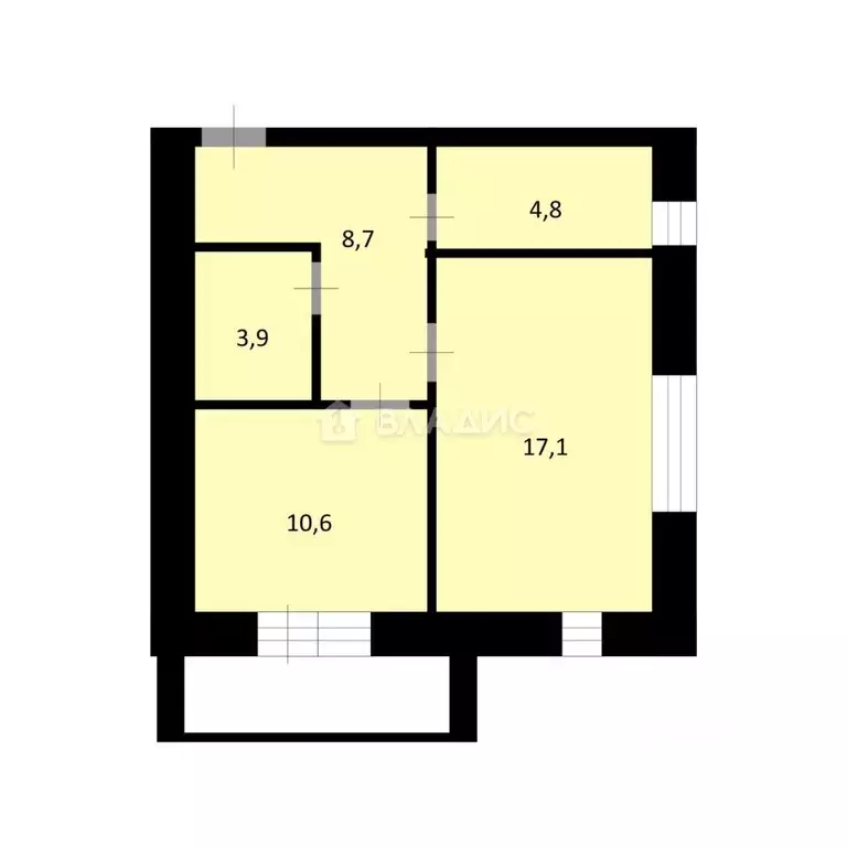 1-к кв. Амурская область, Благовещенск ул. Ленина, 21 (45.0 м) - Фото 1