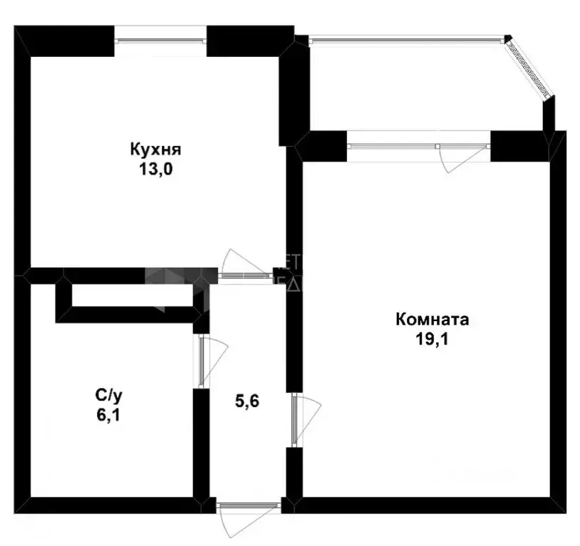1-к кв. Тюменская область, Тюмень Кремлевская ул., 110к1 (43.5 м) - Фото 1