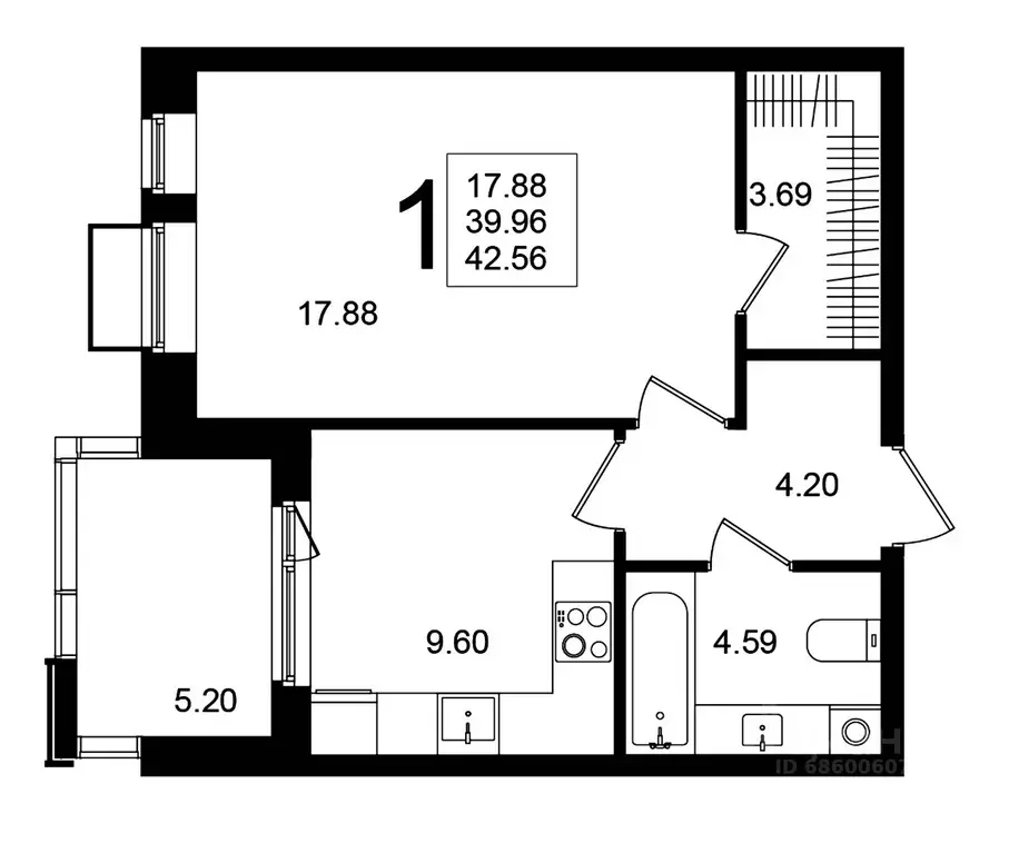 1-к кв. Московская область, Химки Клязьма-Старбеево мкр, Мишино кв-л,  ... - Фото 1
