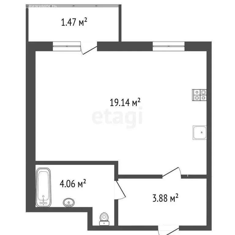 Квартира-студия: Красный Бор, Мирная улица, 7 (28.55 м) - Фото 0