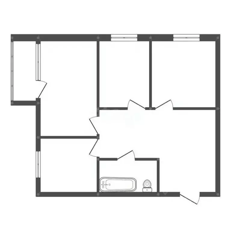 3-к кв. Амурская область, Белогорск ул. Скорикова, 22 (58.0 м) - Фото 0