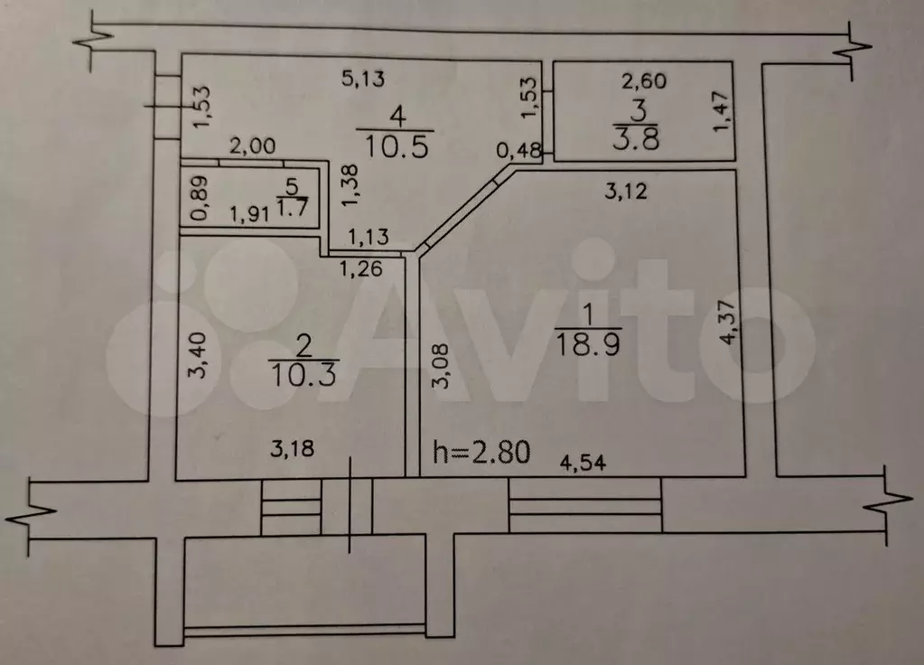 1-к. квартира, 45,2 м, 1/8 эт. - Фото 0