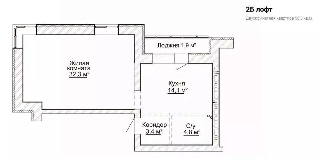 1-к кв. Самарская область, Тольятти ул. 40 лет Победы, 43Л (56.8 м) - Фото 0